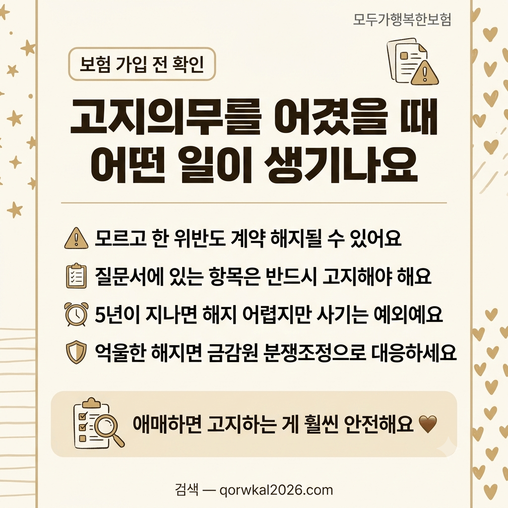 고지의무를 어겼을 때 어떤 일이 생기나요