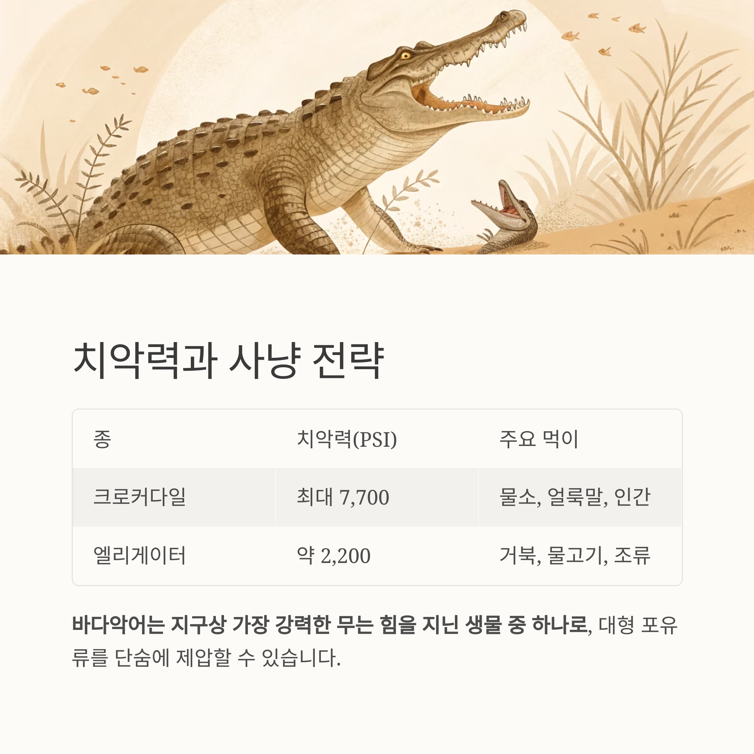 치악력과 사냥 전략