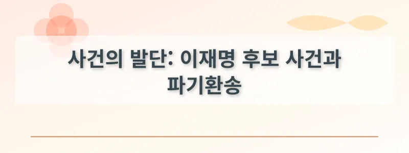 사건의 발단: 이재명 후보 사건과 파기환송