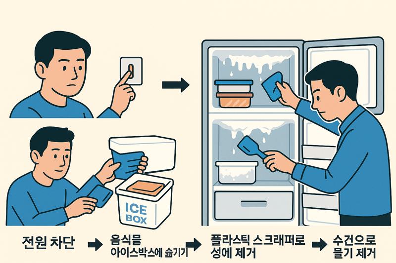 냉장고 냉동실 성에 제거하는데 성에 안 찬다면?