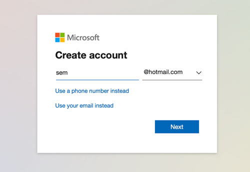 hotmail 가입