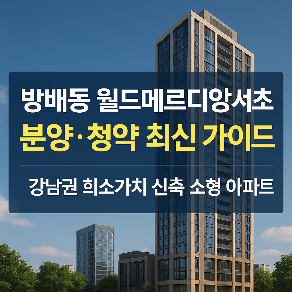 방배동 월드메르디앙 서초 2025 최신 분양·청약 가이드 (실거주·투자 완벽 분석)
