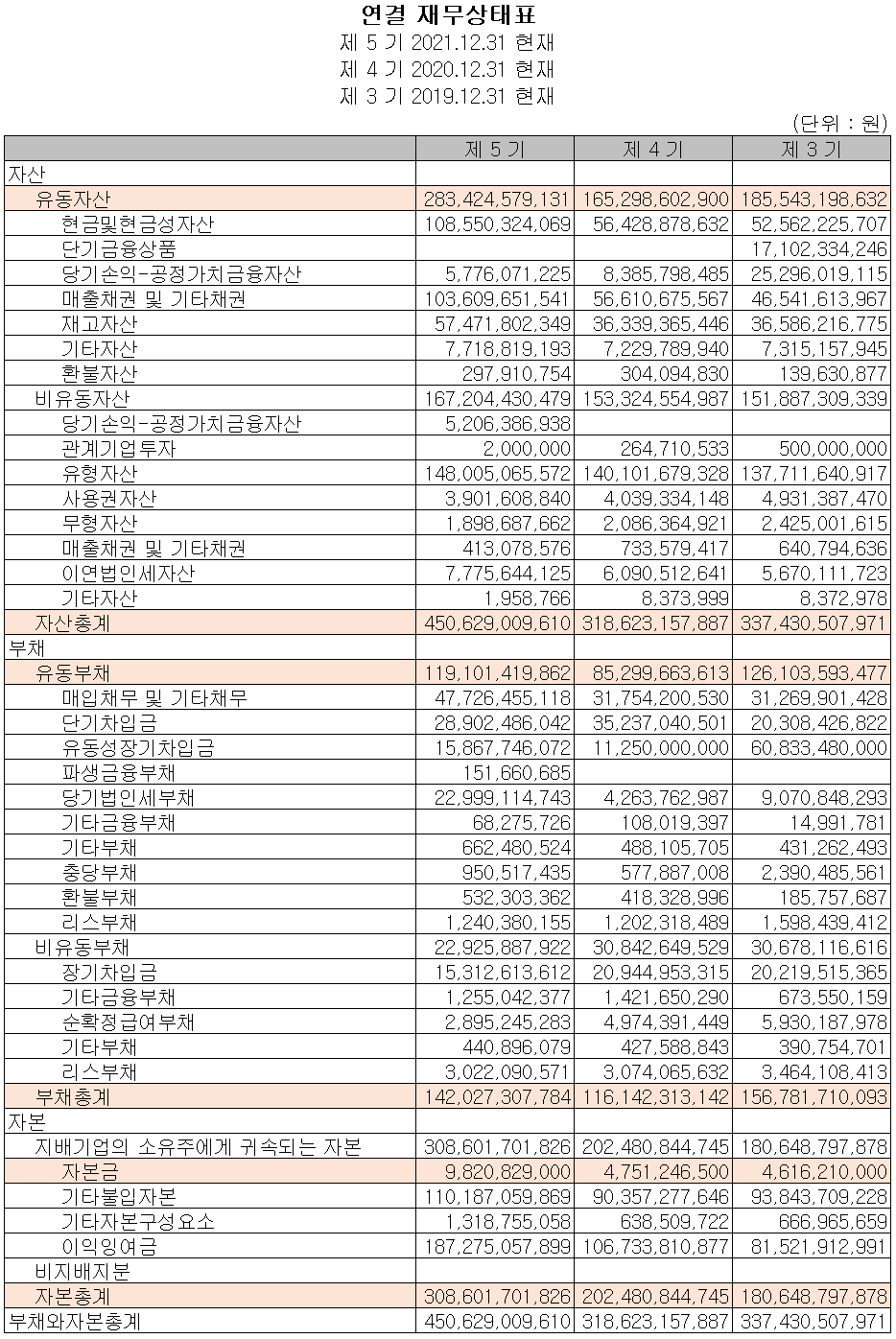 이녹스첨단소재 - 재무상태표