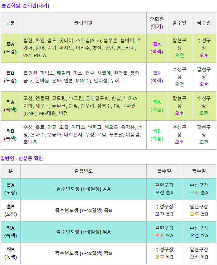 대구 수성패밀리파크 금호강변 수성파크골프장 27홀