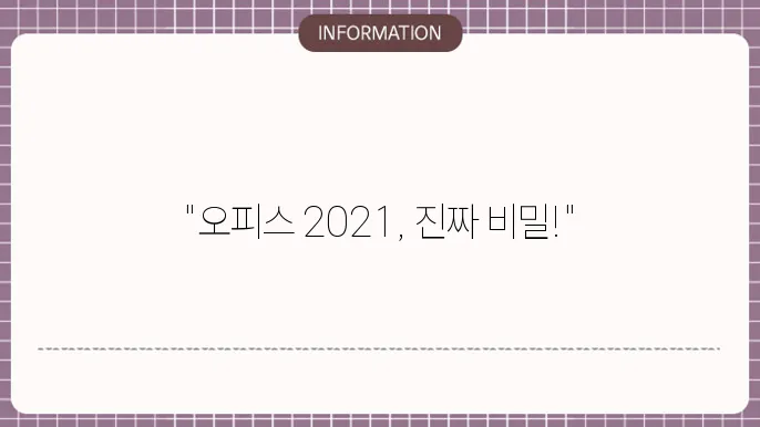 오피스 2021 제품 인증
