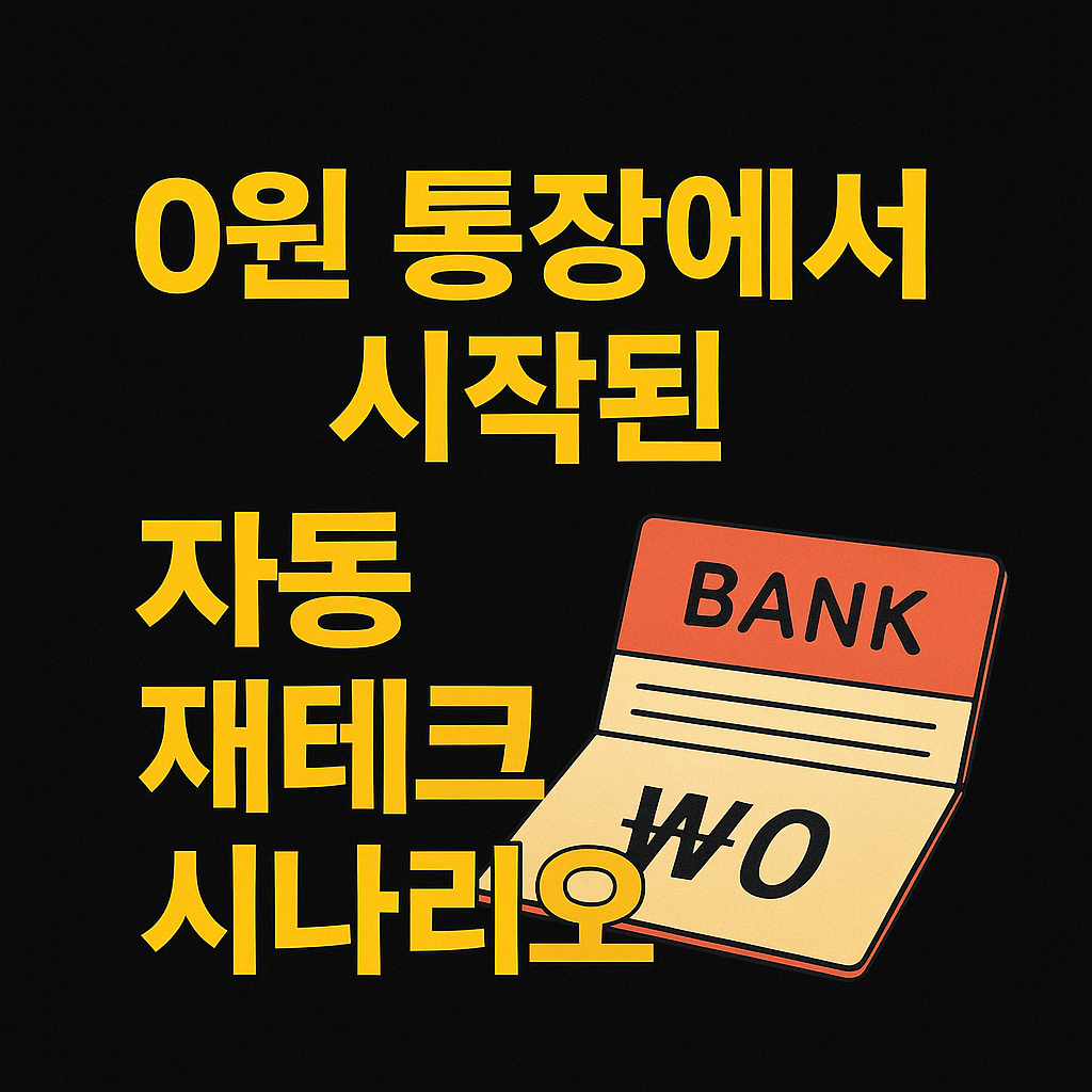 원 통장과 노란 텍스트가 조합된 자동 재테크 시나리오 썸네일 이미지