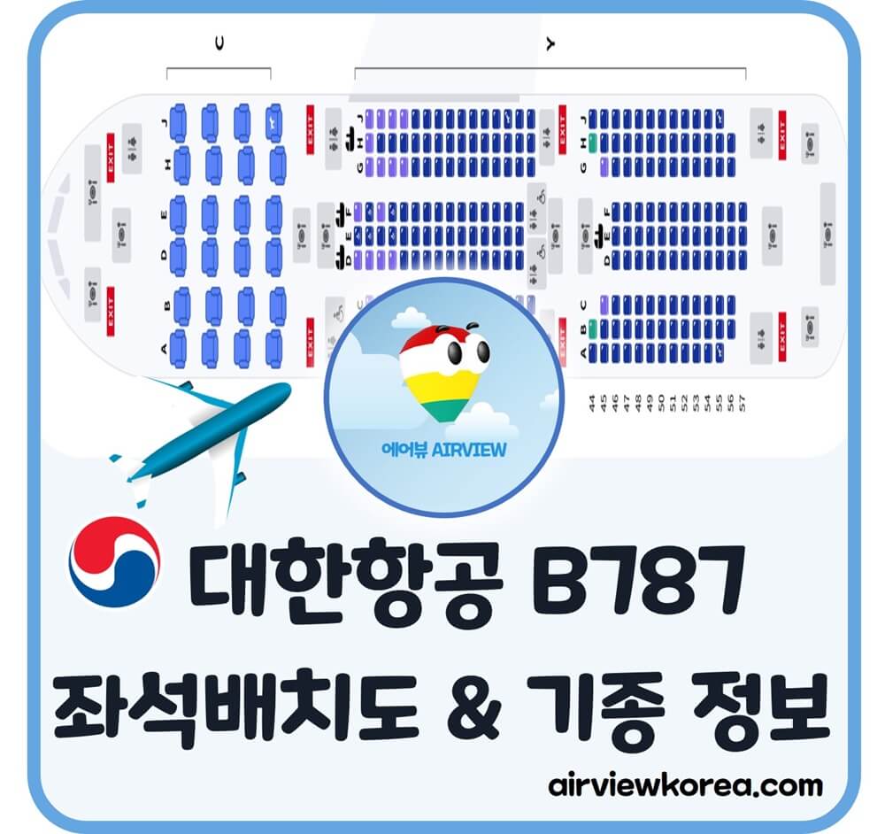대한항공-B787-여객기-좌석-배치-등급-소개-설명-글-썸네일