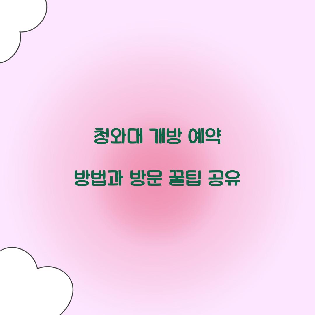 청와대 개방 예약