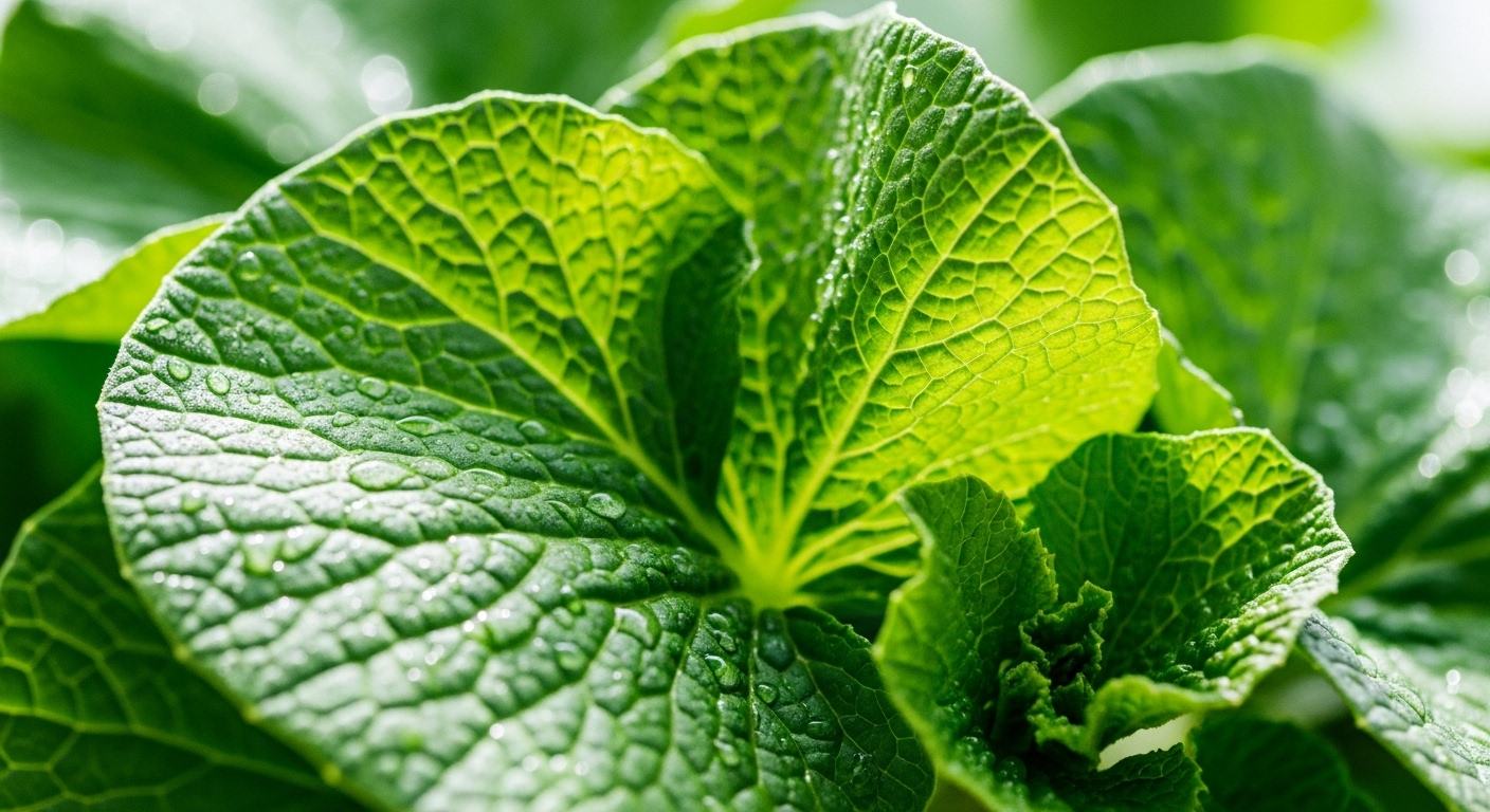 밭에-있는-와사비-잎입니다.