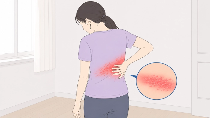 오른쪽 등 통증이 의심되는병