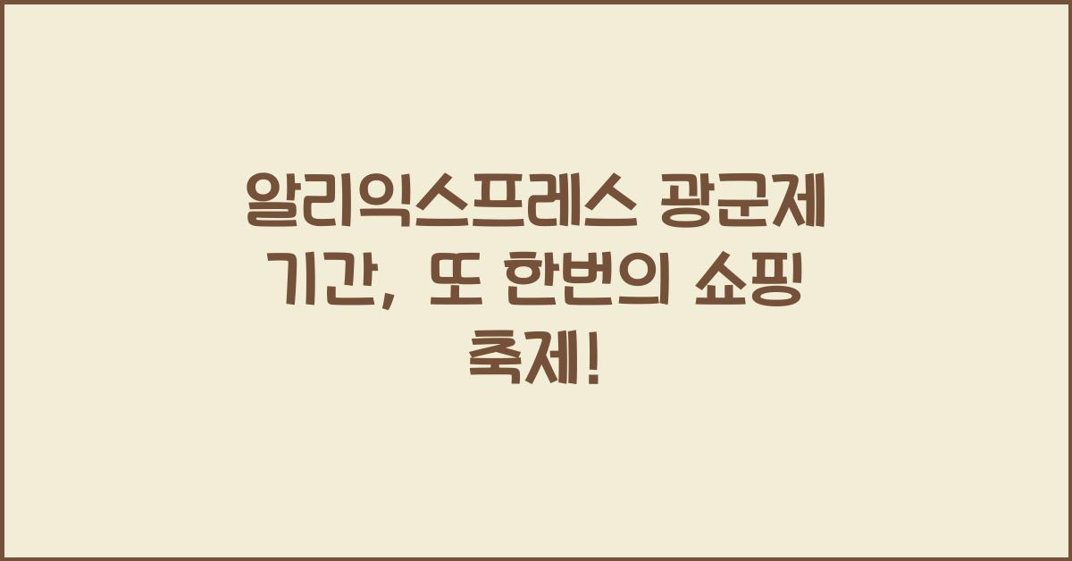 알리익스프레스 광군제 기간