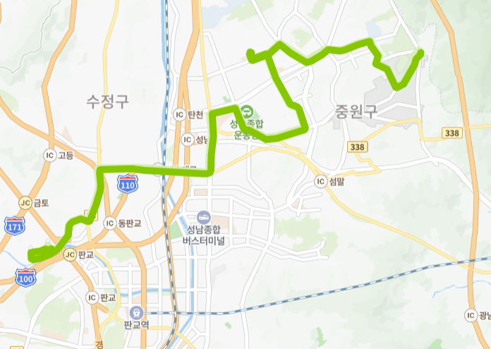 성남-87번-버스-노선-지도