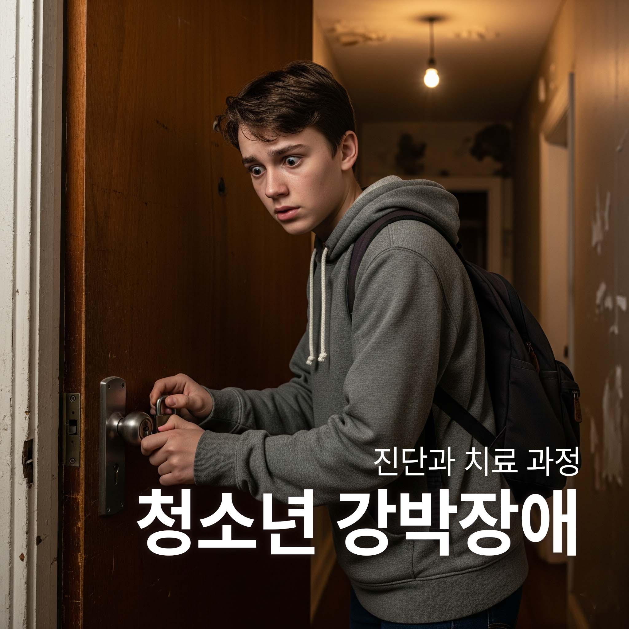 문이 잠겼는지 반복적으로 확인하는 강박장애 청소년