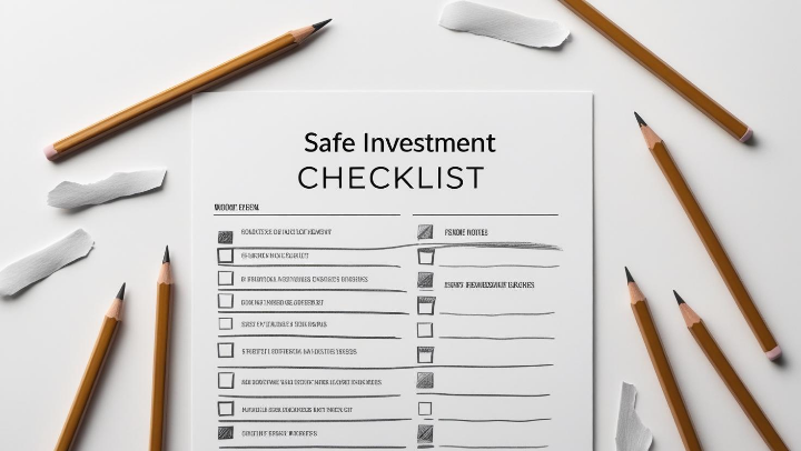 가상화폐 안전 투자 체크리스트를 보여주는 체크박스 이미지