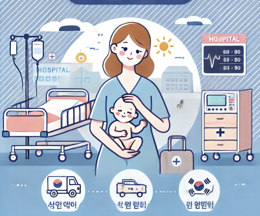 아기를 출산한 산모의 모습