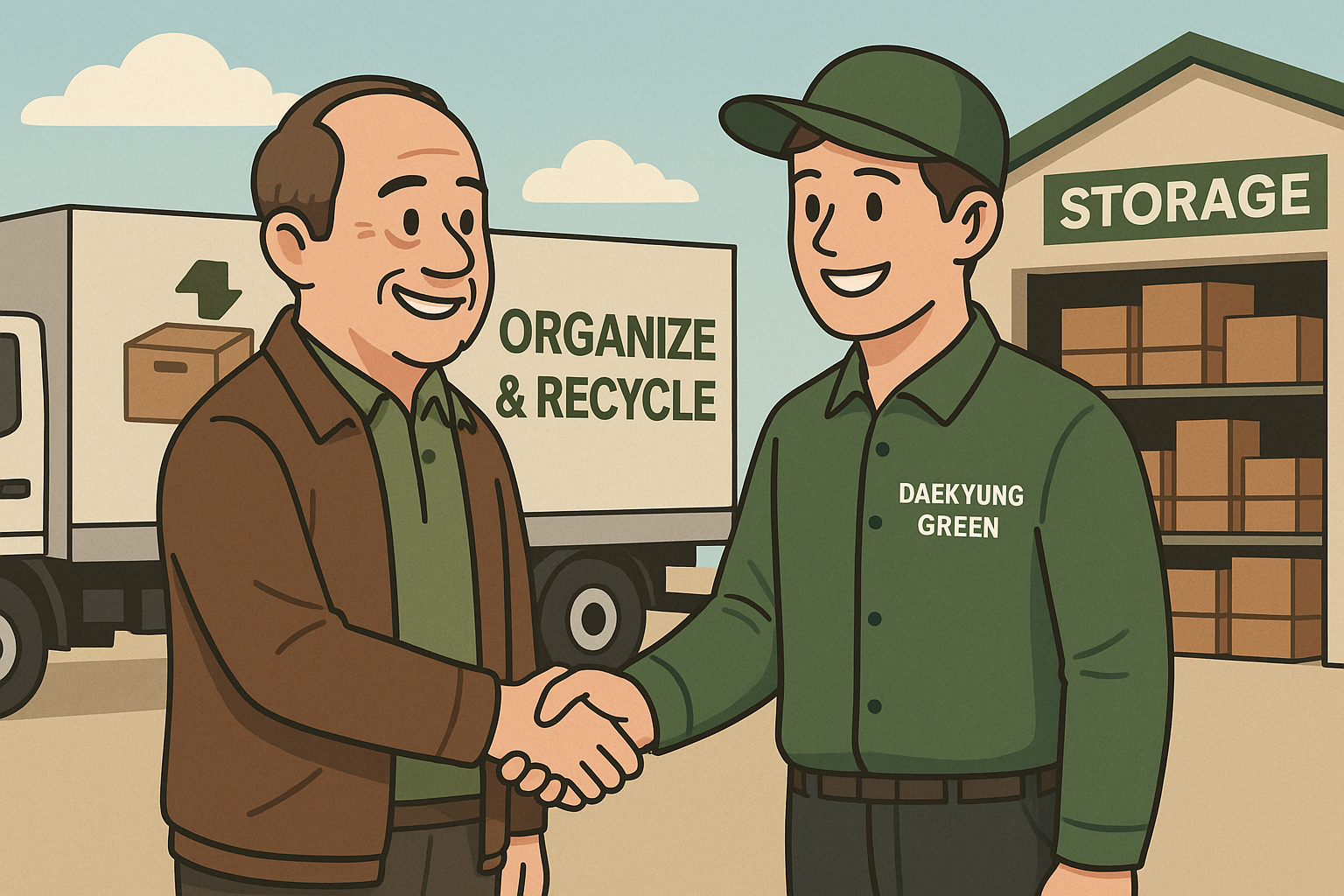 대경그린 업체와 고객이 흐믓한 표정을 짓고있다.