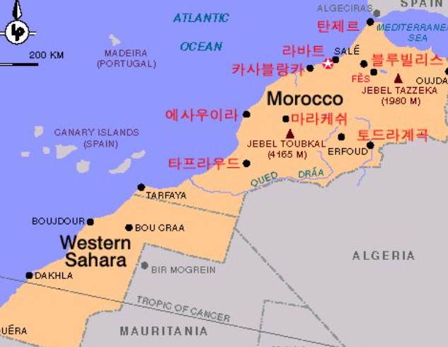 모로코 지도 관련 사진