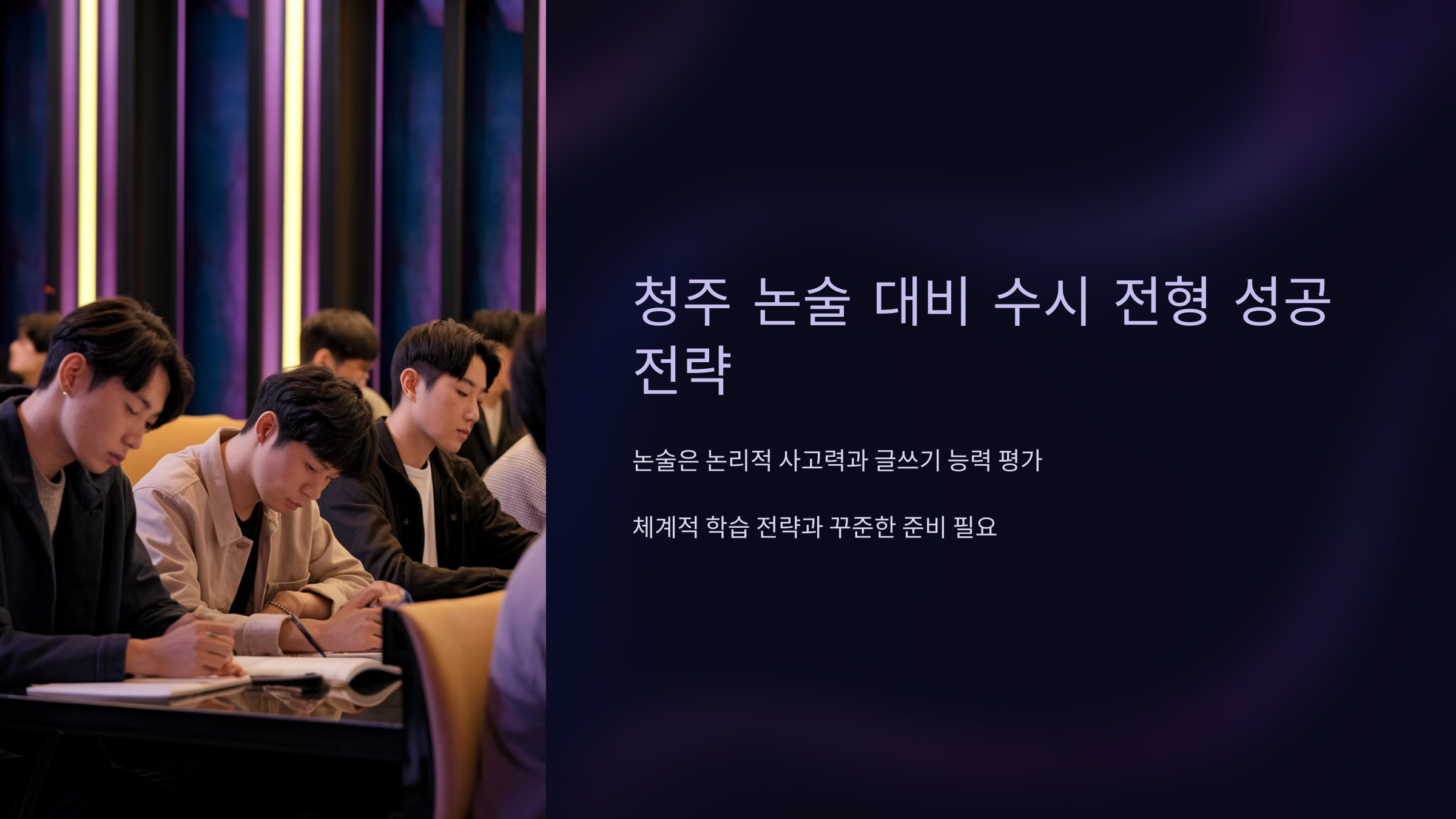 청주 논술 대비 수시 전형 성공 전략