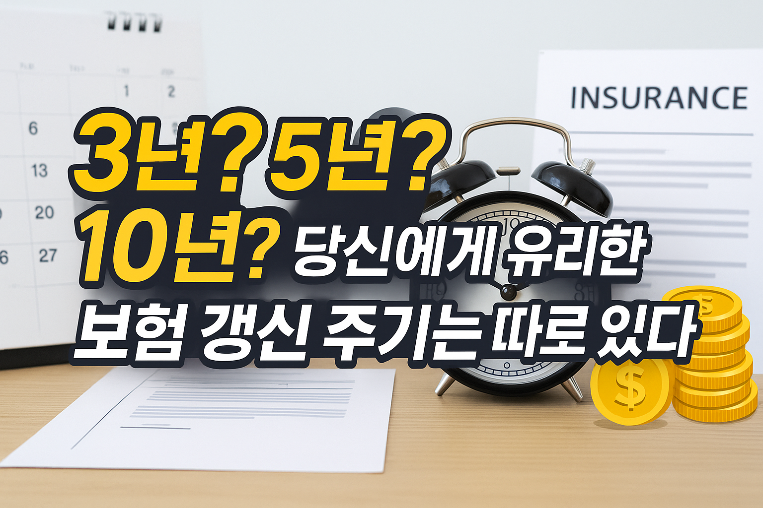 3년? 5년? 10년? 당신에게 유리한 보험 갱신 주기는 따로 있다!