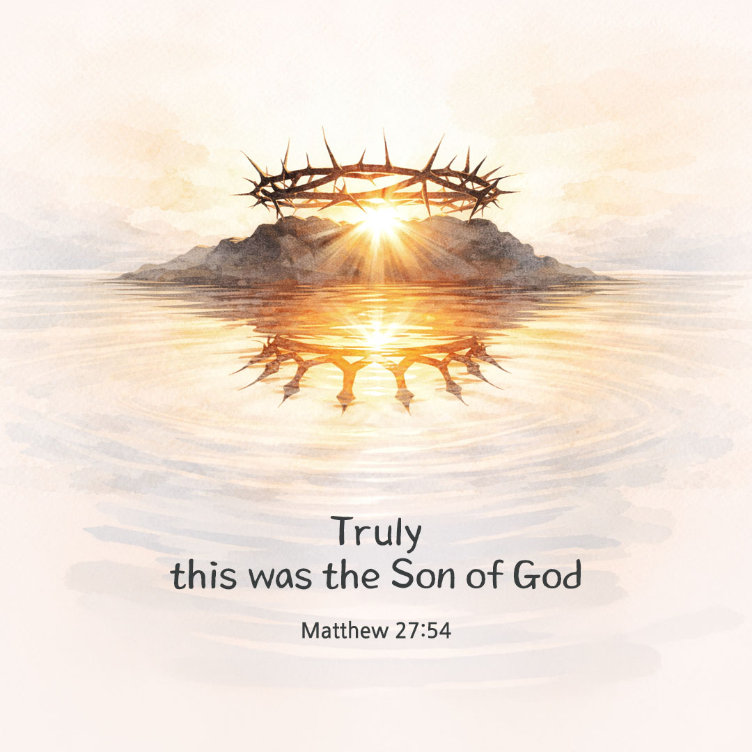 Today's Bible verse card Matthew 27:54 scripture image