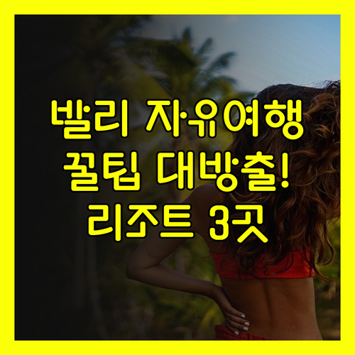 발리 자유여행 필수 정보! 3곳의 매