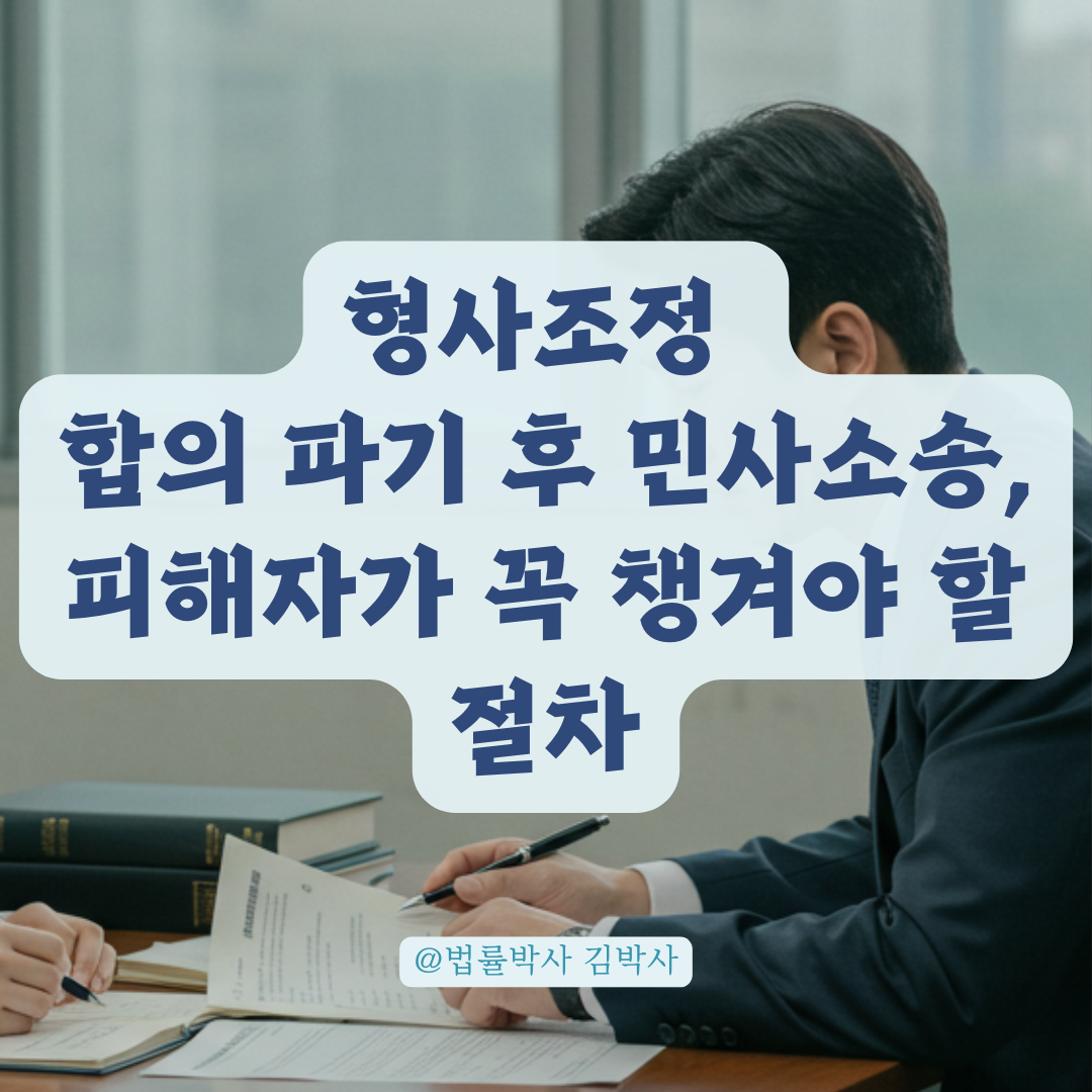 형사조정 합의 파기 후 민사소송 준비, 피해자가 꼭 알아야 할 절차 정리.