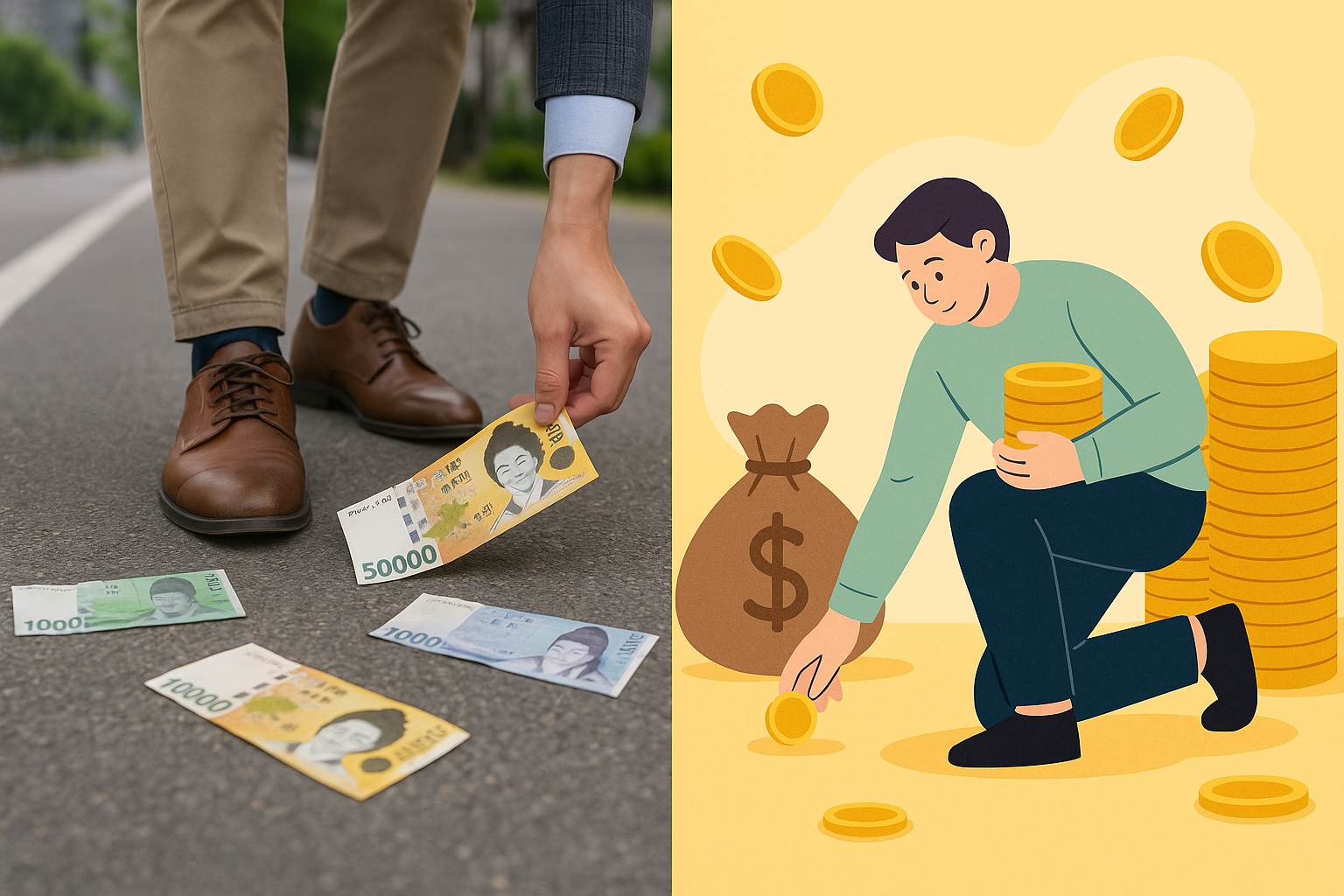 길에서 돈 줍는 꿈