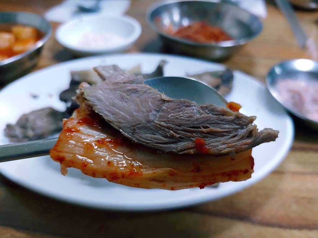 머리고기와 김치