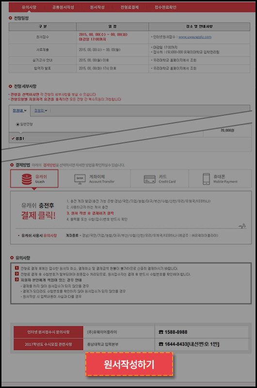 대학 원서 접수 사이트