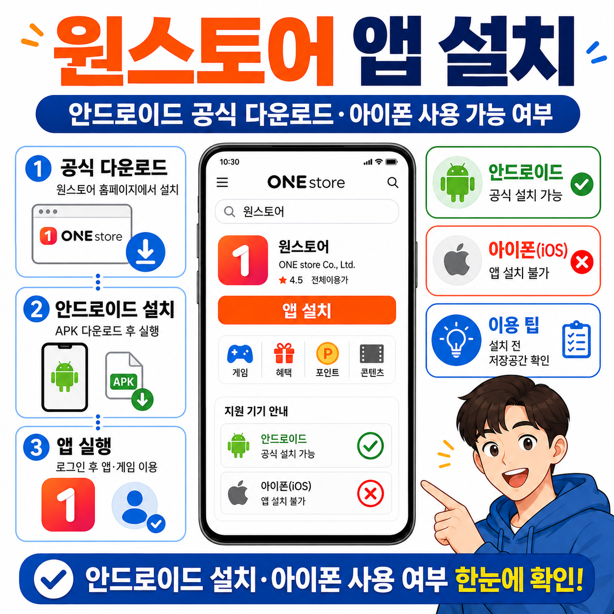 원스토어 앱 설치|안드로이드 공식 다운로드·아이폰 사용 가능 여부