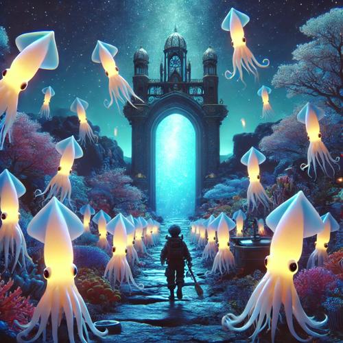 용궁과의 연결을 알리는 오징어의 춤