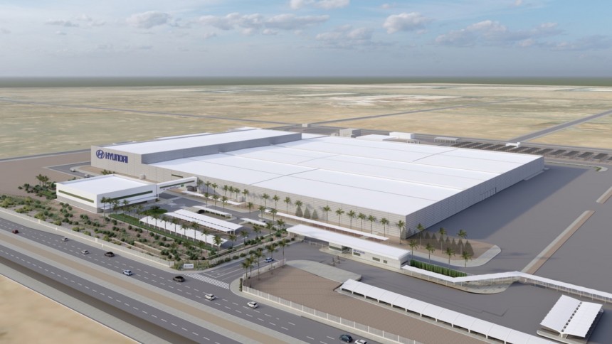 현대차가 사우디 생산법인 착공식을 열었다. 사진은 현대차 사우디 생산법인 조감도.