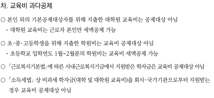 교육비 과다공제