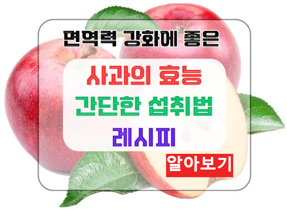 면역력 강화에 좋은 사과의 효능과 간단한 섭취법, 레시피