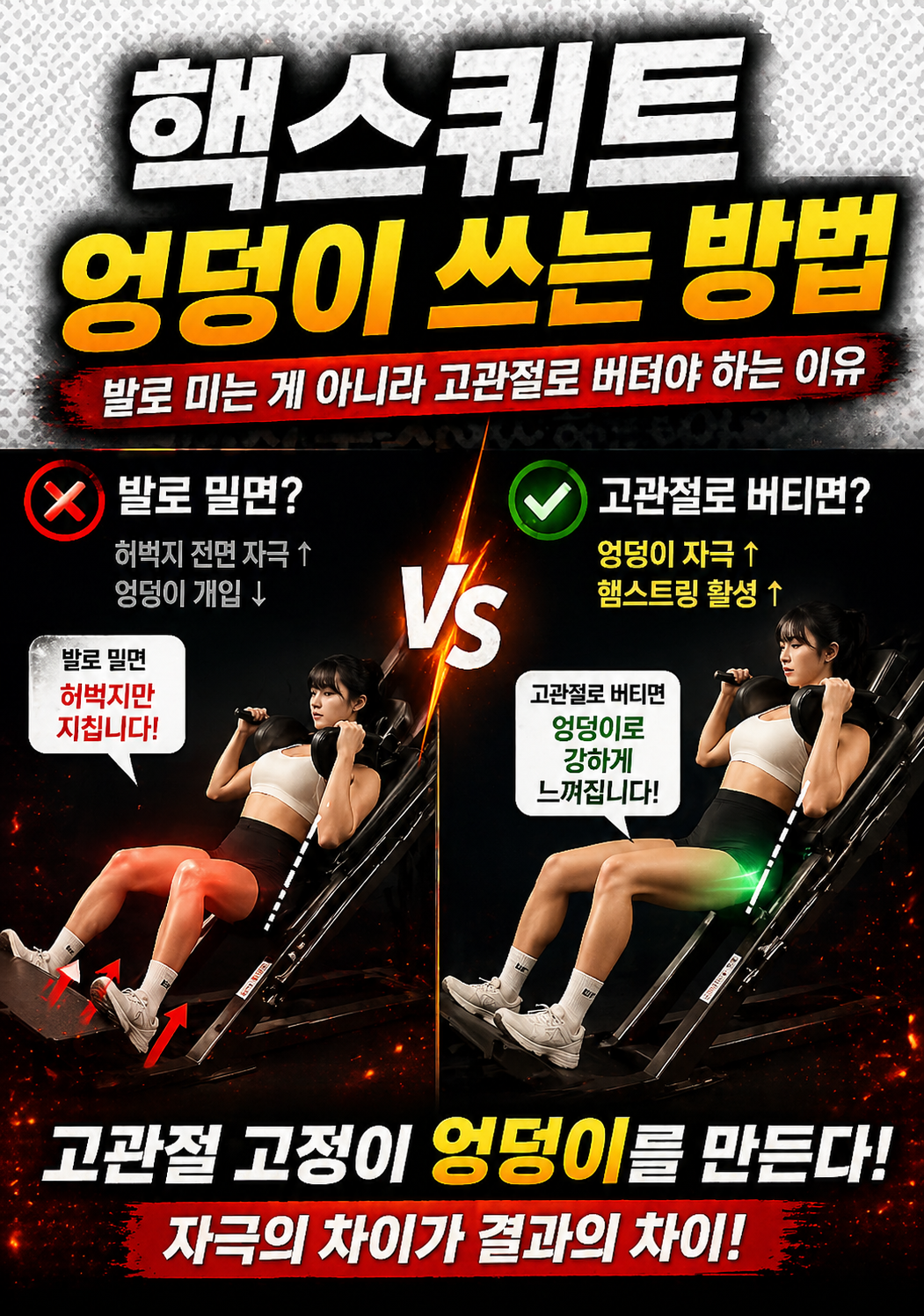 핵스쿼트 엉덩이 쓰는 방법