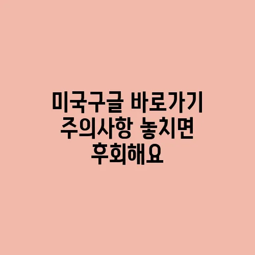 미국구글 바로가기 주의사항 놓치면 후회해요