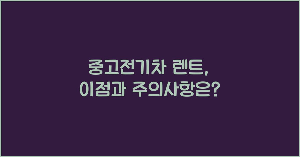 중고전기차 렌트