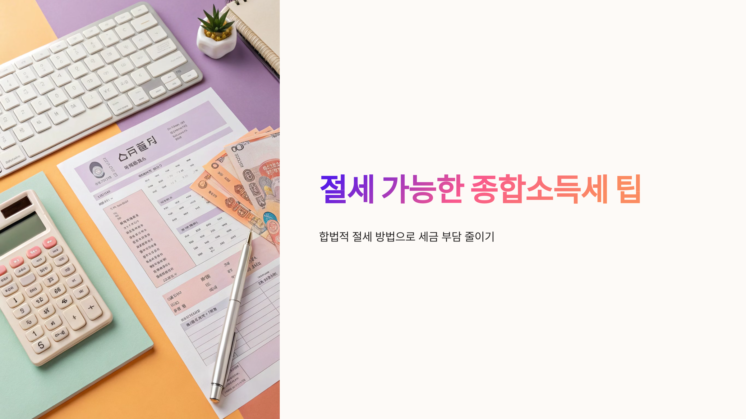 절세 가능한 종합소득세 팁