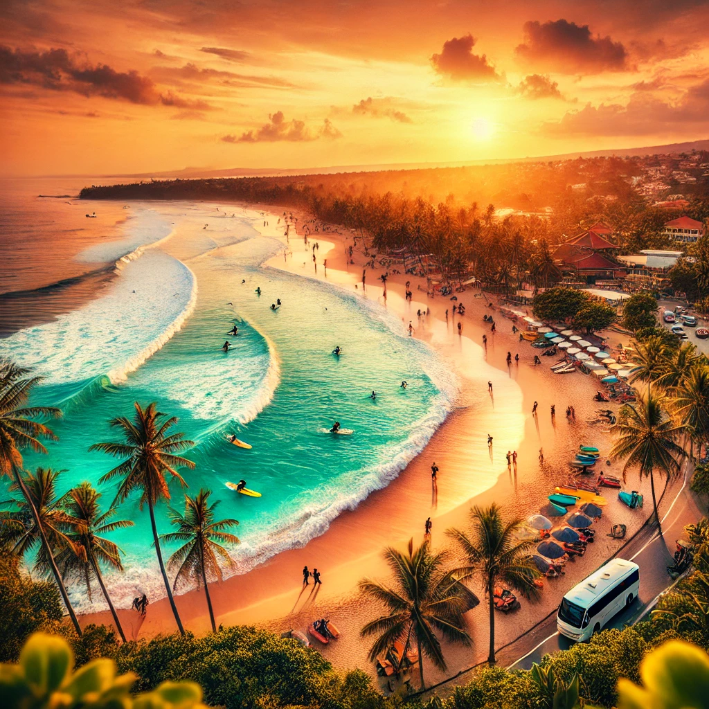 발리 꾸따 해변 ai 사진