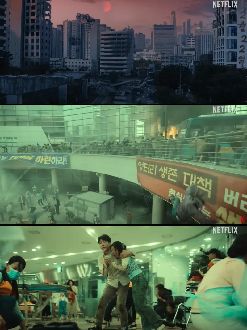 폐허가 된 도시를 담은 종말의 바보 주요 장면들