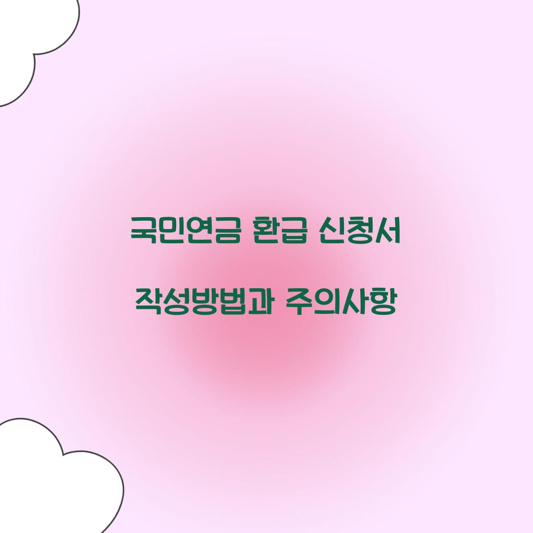 국민연금 환급 신청서