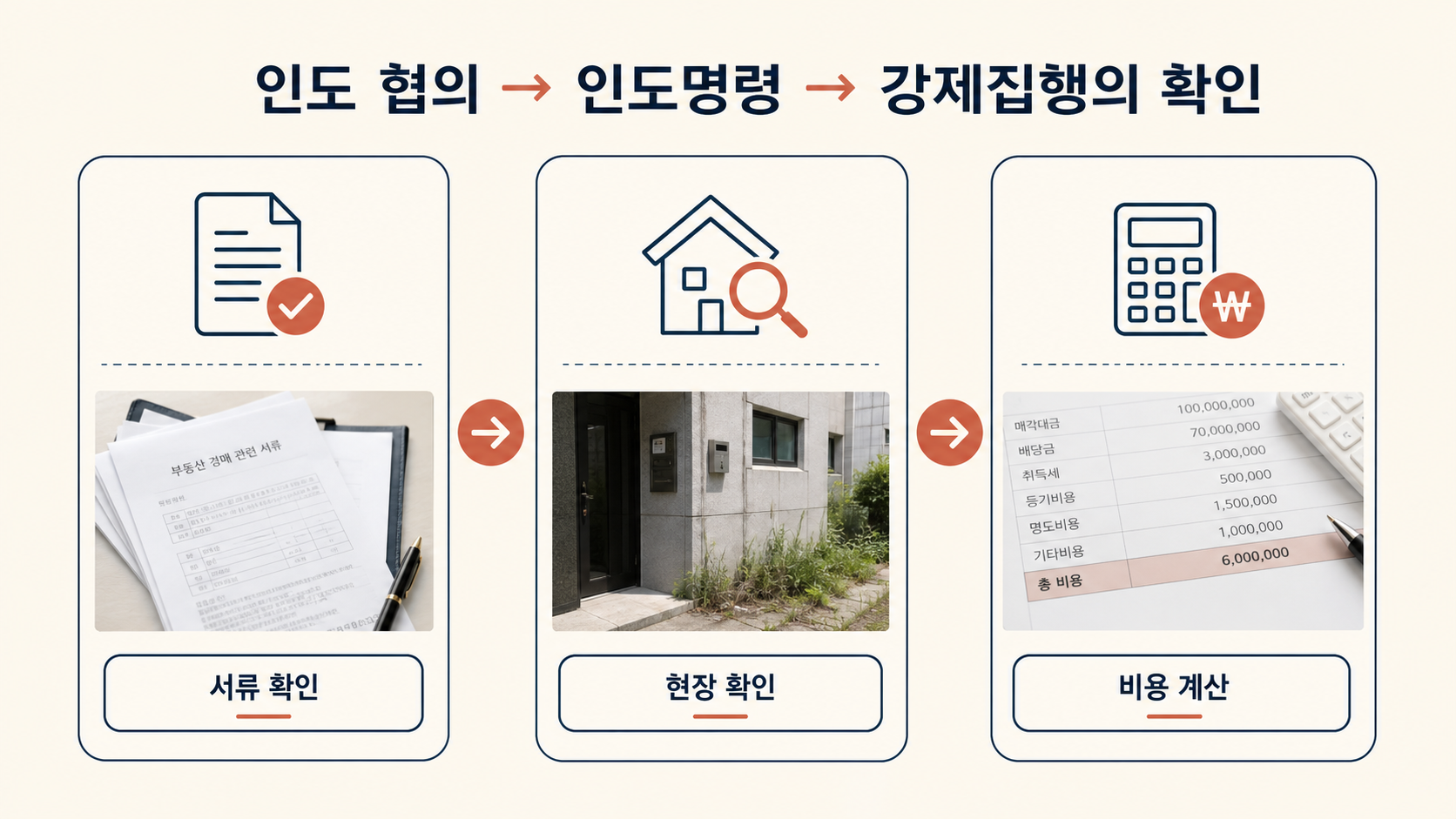 인도 협의부터 강제집행까지의 경매 검토 순서