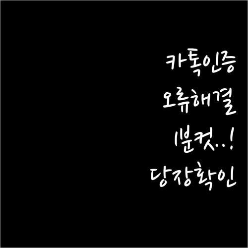 카카오톡 인증서 알 수 없는 오류 발..