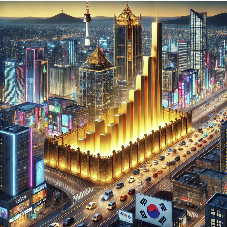 강남 부동산 가격 지속 상승을 연상시키는 이미지