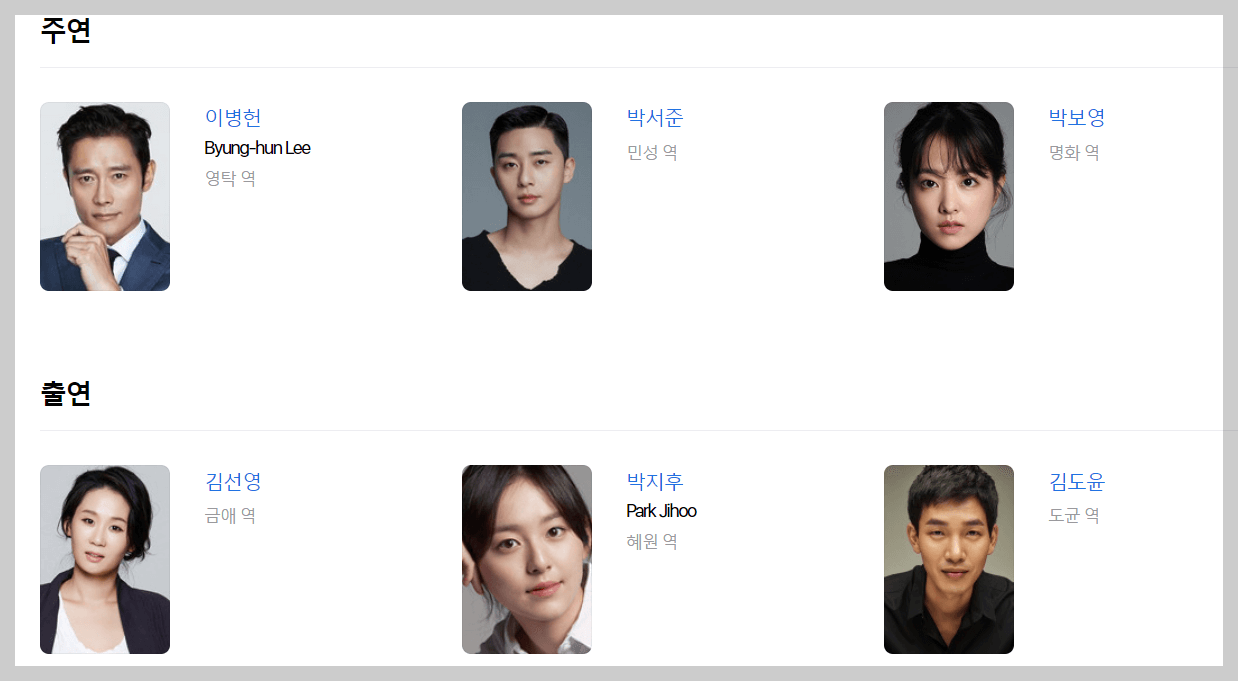 콘크리트 유토피아 출연진 정보