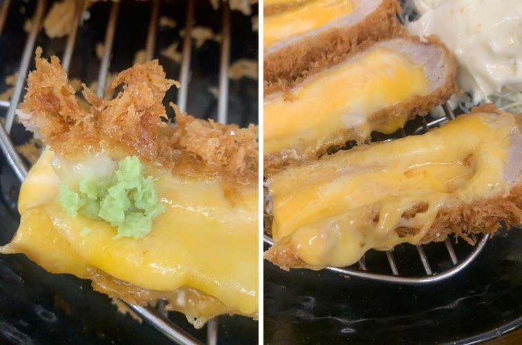 부드러운 돈가스고기와 바삭한 튀김