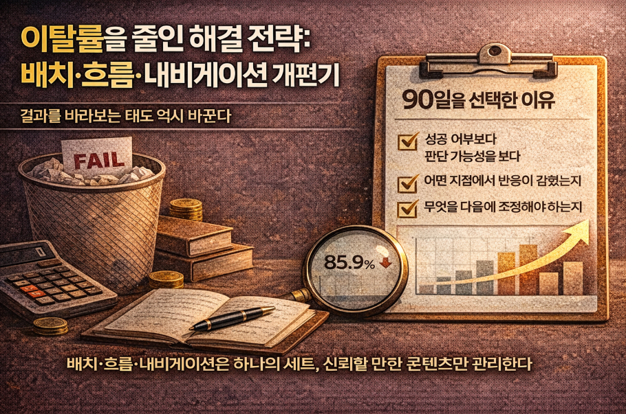 블로그 내비게이션을 단순화해 독자가 길을 잃지 않도록 설계한 메뉴 구조 개편 이미지