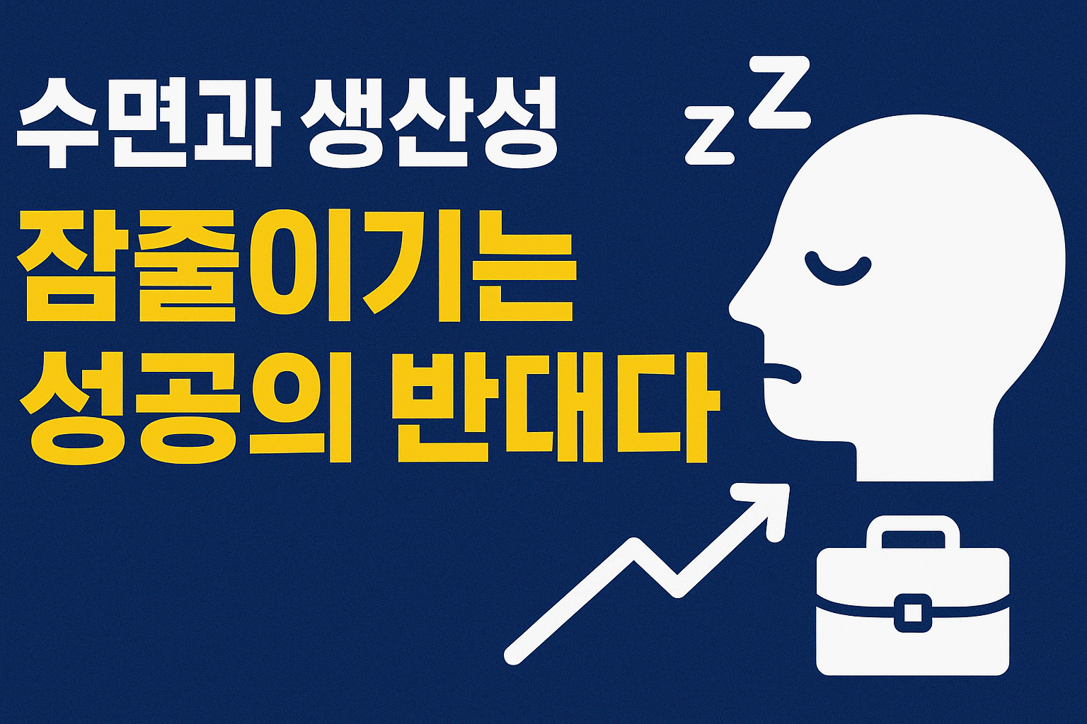 수면건강, “잘 자야 진짜 산다” - 9. 수면과 생산성(잠줄이기는 성공의 반대다)