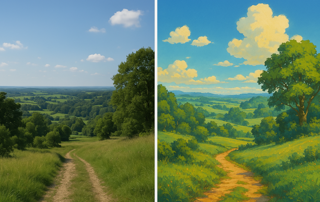 ChatGPT에 사진 업로드 후 지브리 스타일로 변환하는 과정 스크린샷