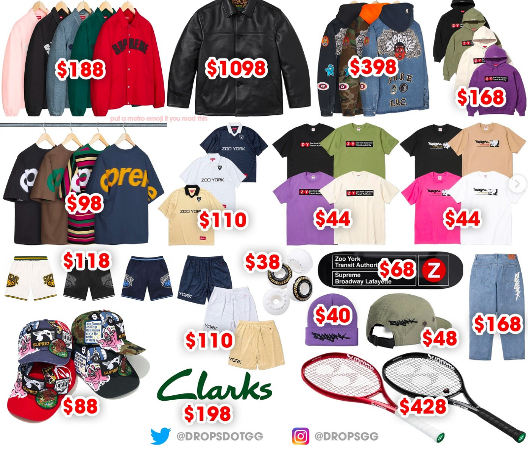 슈프림 Supreme 25 SS 17주차 드랍리스트